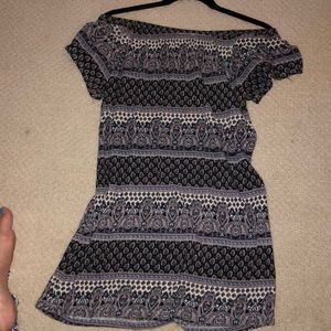 Mini off the shoulder patterned dress
